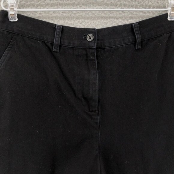 Lauren Ralph Lauren Shorts Womens 6 Black Twill Chino Wide Leg High Rise Casual - Picture 2 of 12